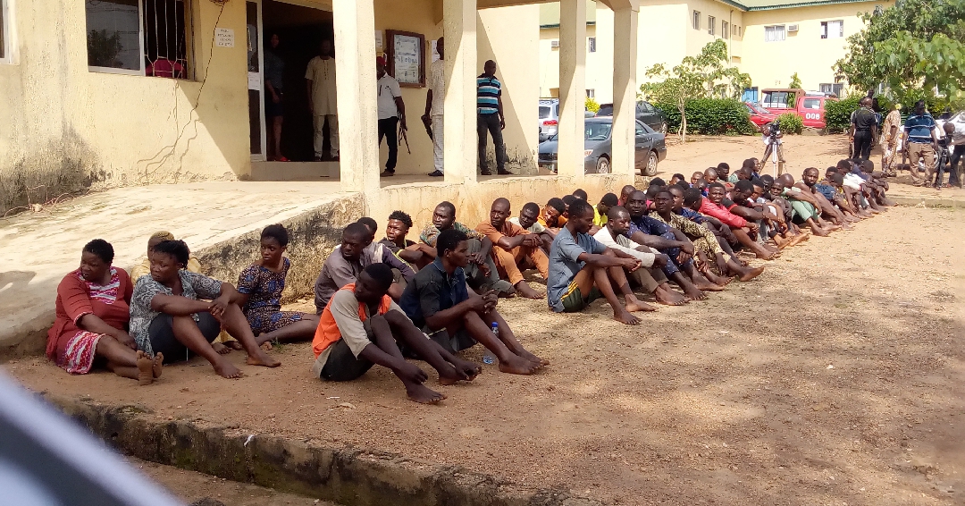 OSUN LOOTS: POLICE PARADE 87 SUSPECTS