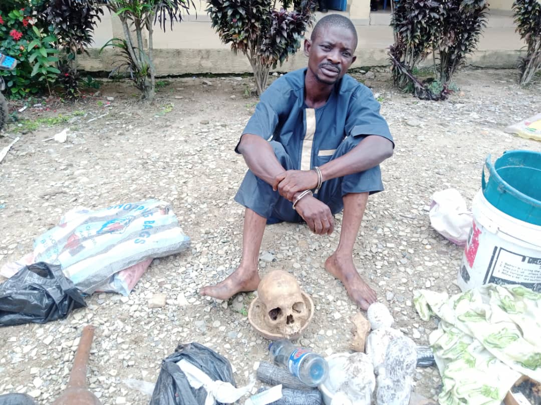 Police Parade Suspected Ritualist With Human Skull, 12 Others in Osun